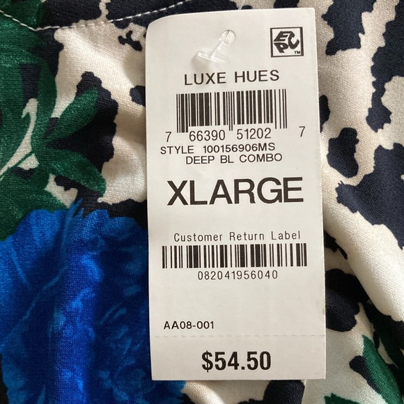 JM Collection, Lux Hues, Floral Top, Size XL - Picture 7 of 10